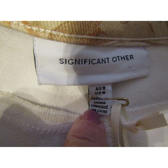 SIGNIFICANT OTHER Jean Shorts LENNY Biscuit Tapestry Womens NWT MRP $199 Size 4 - Picture 8 of 10
